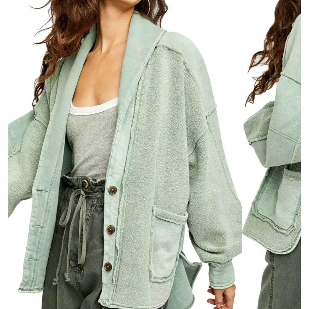 Free People Jordan jacket in bleached military